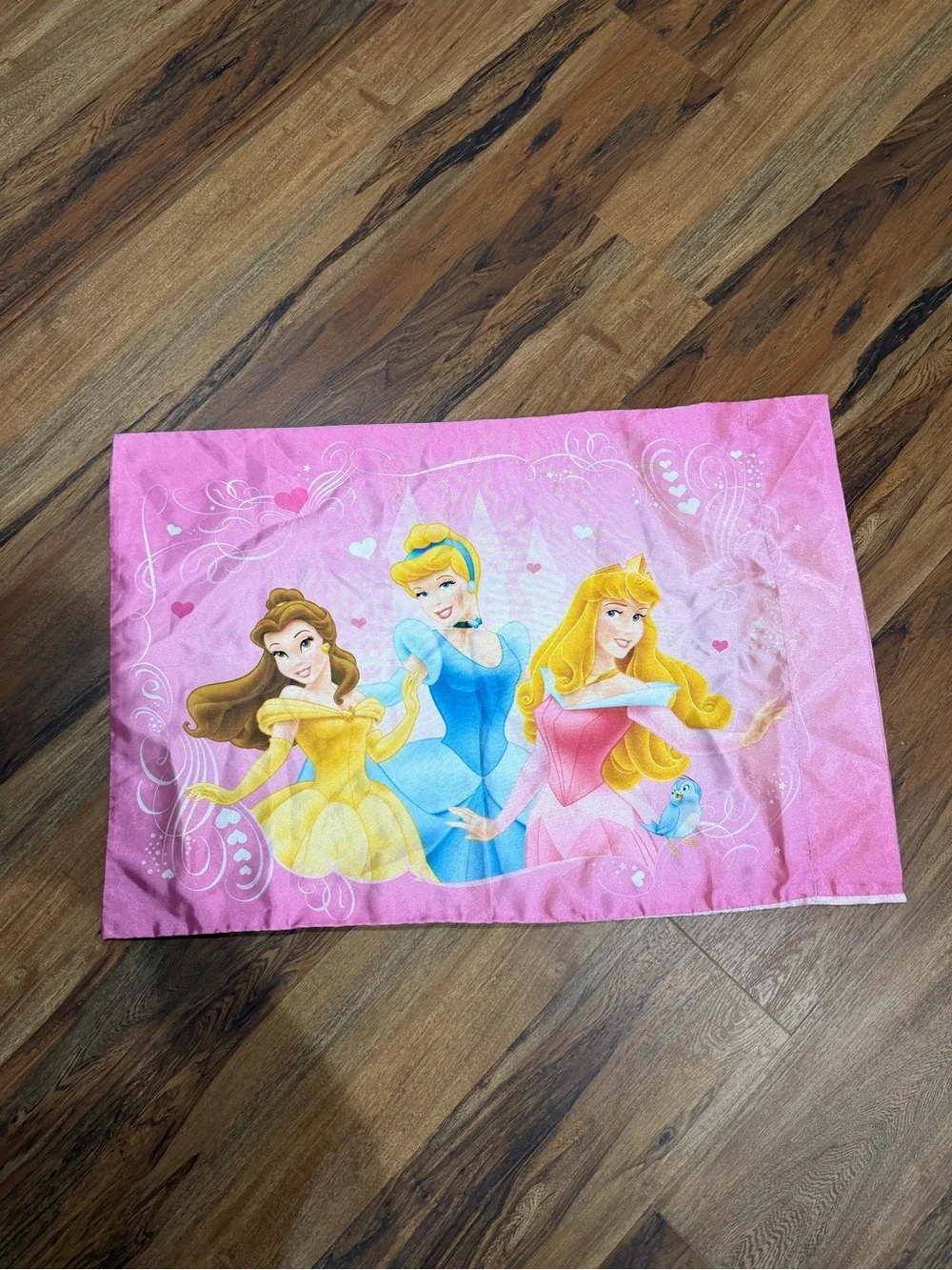 Disney Pink Princess Comforter and Pillow Case with Belle, Cinderella & Aurora